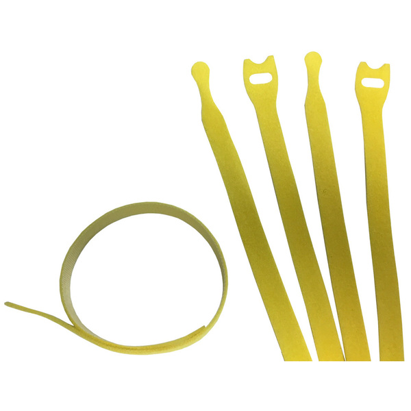 Electriduct Hook and Loop Wrap 8" Cable Ties- 100pcs- Yellow CT-VW-100-YL